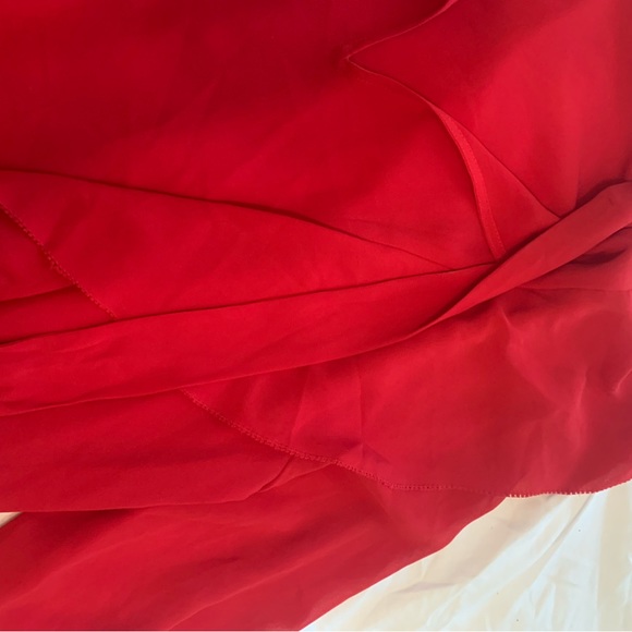 Red Ann Taylor blouse. Ribbon and button details. Size small - Picture 5 of 9